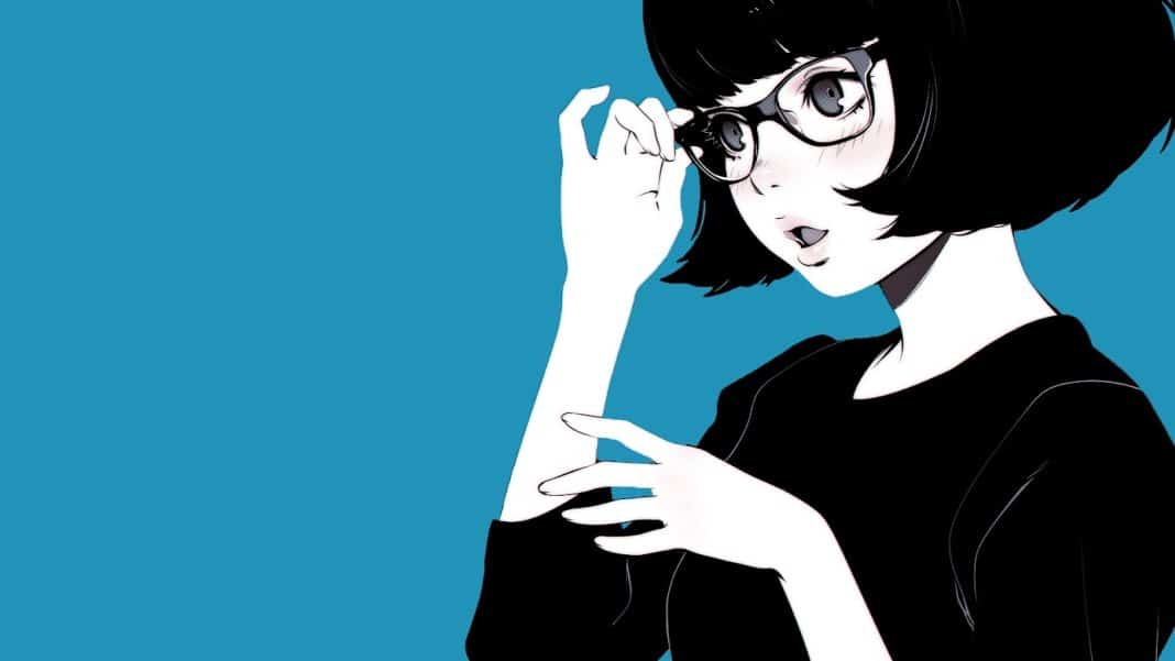 anime girl with glasses