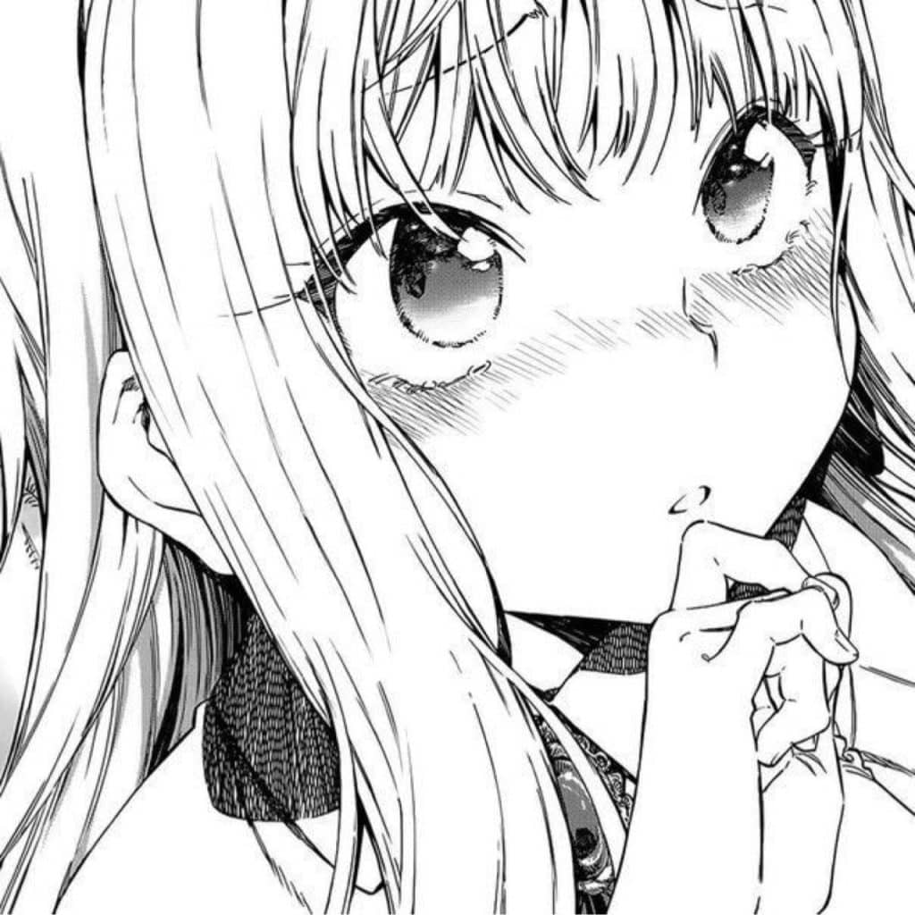 blushing anime girl manga