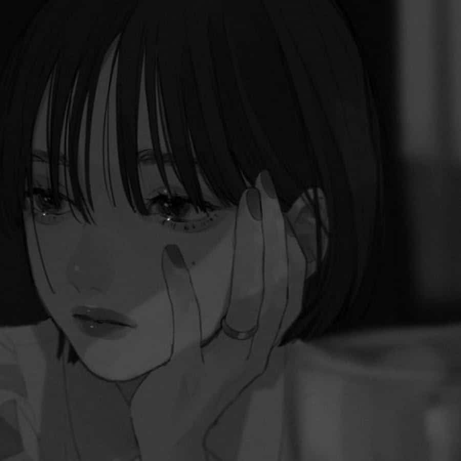 aesthetic dark sad anime girl