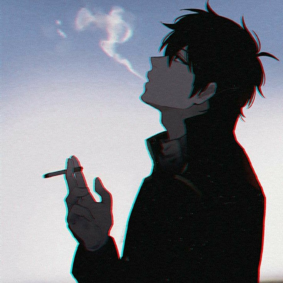 anime boy smoking