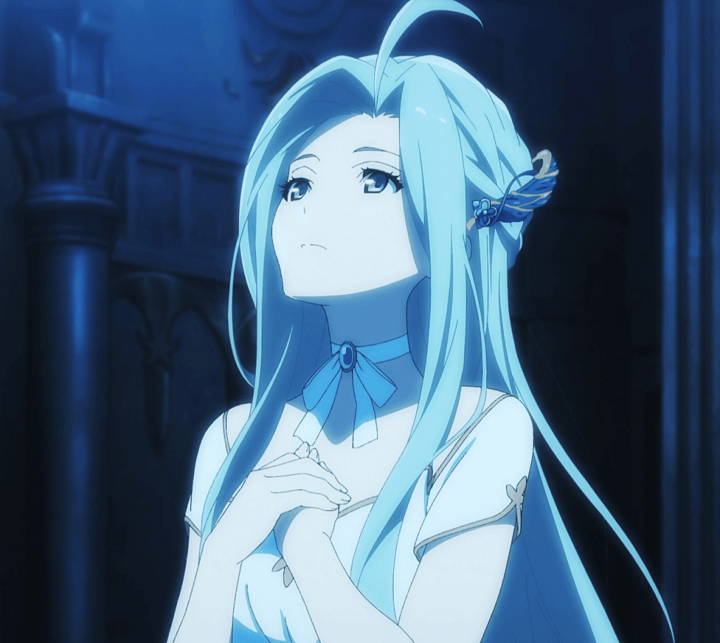 blue hair anime girl aesthetic