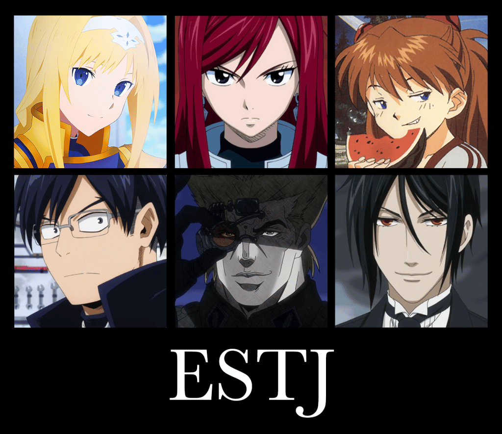 estj personality type anime characters
