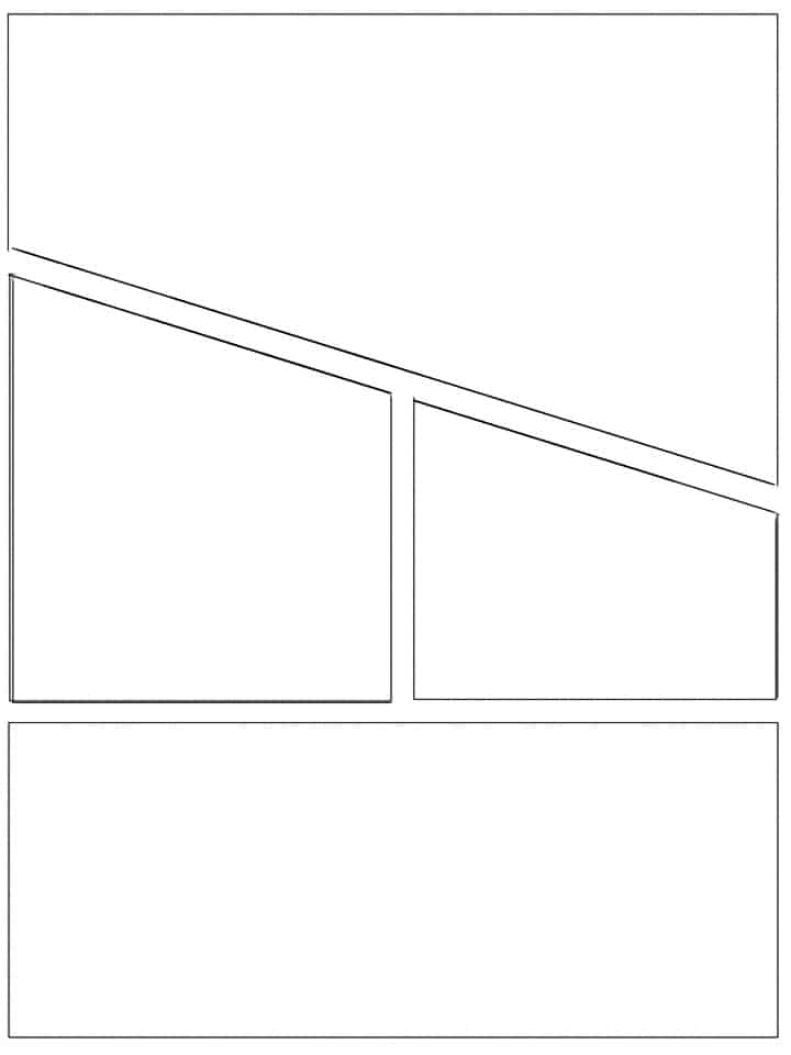 manga square and rectangular panels for slanted square
