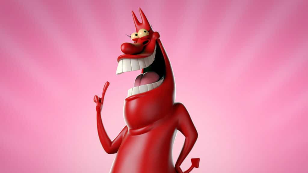 red guy cow and chicken